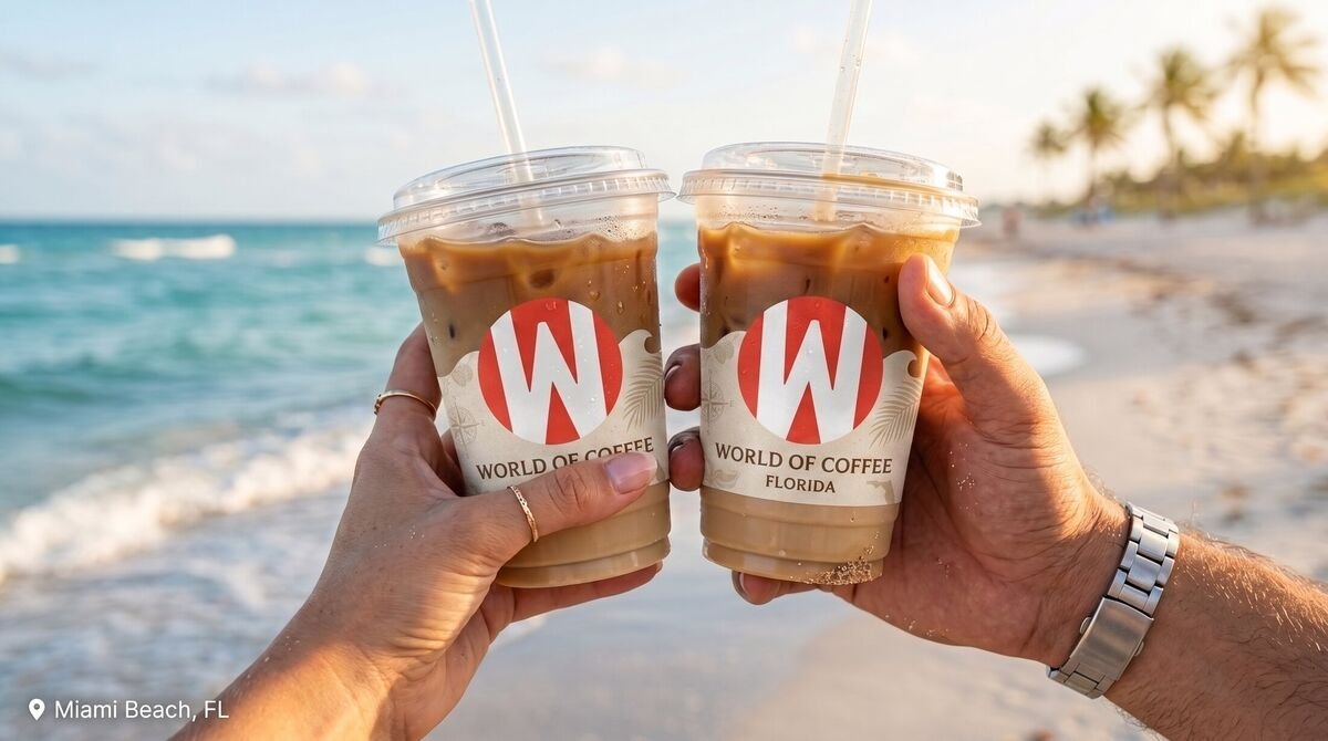 Branded iced coffee cups